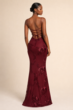 Aurora | Embroidered Open-Back Gown
