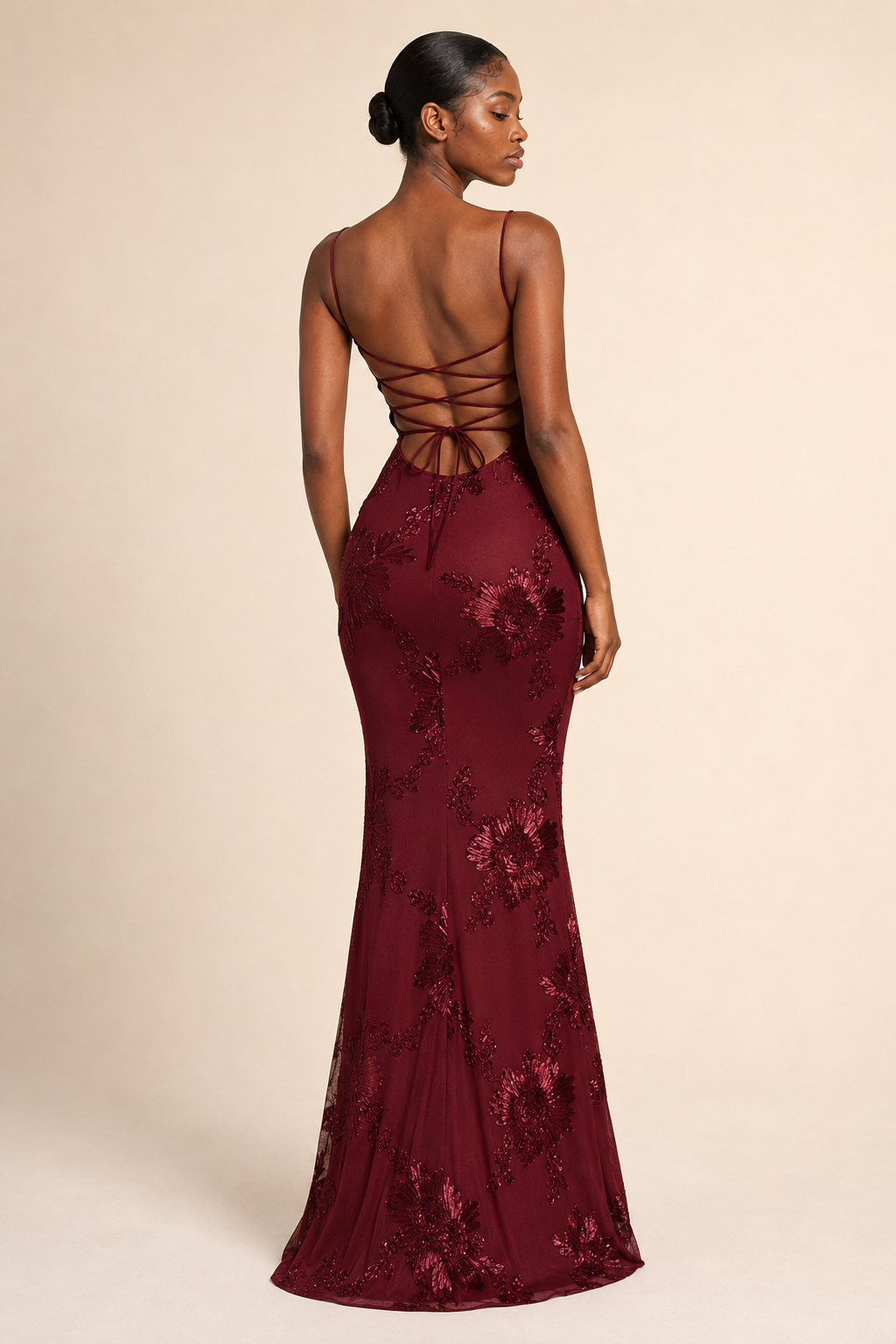 Aurora | Embroidered Open-Back Gown