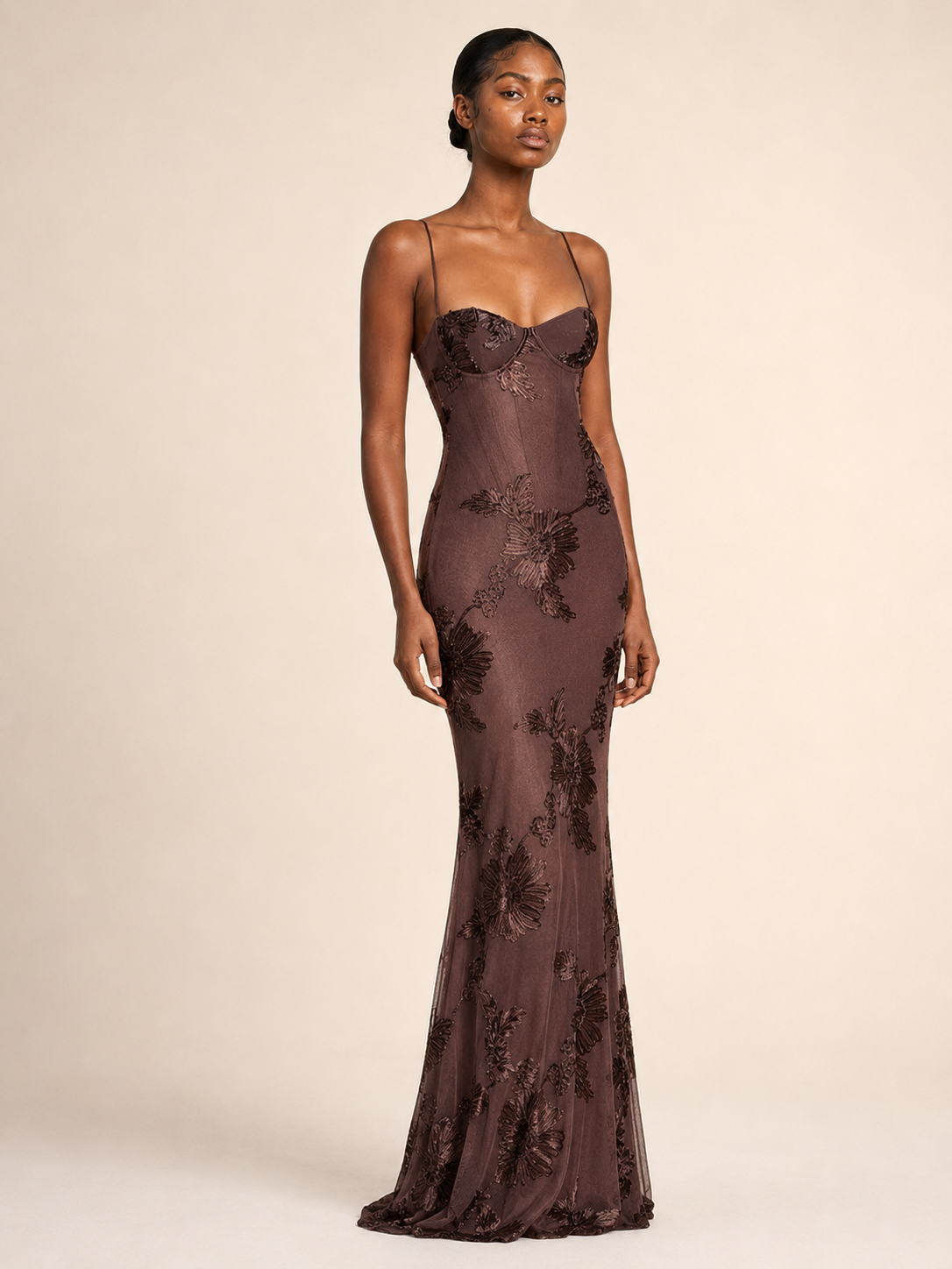 Aurora | Embroidered Open-Back Gown
