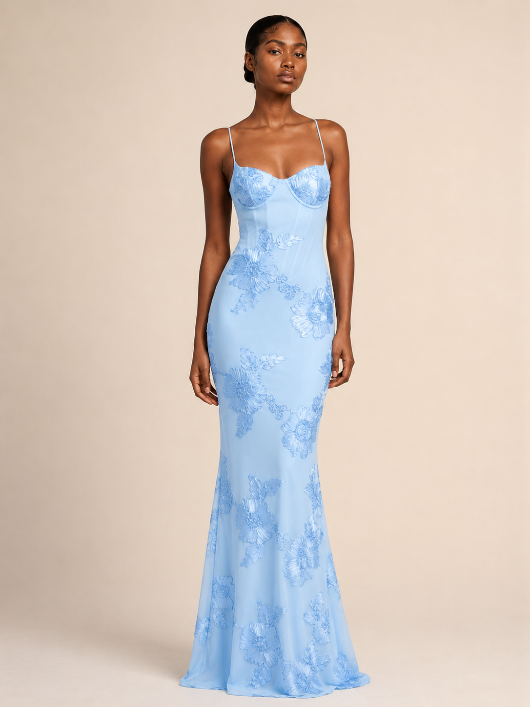 Aurora | Embroidered Open-Back Gown