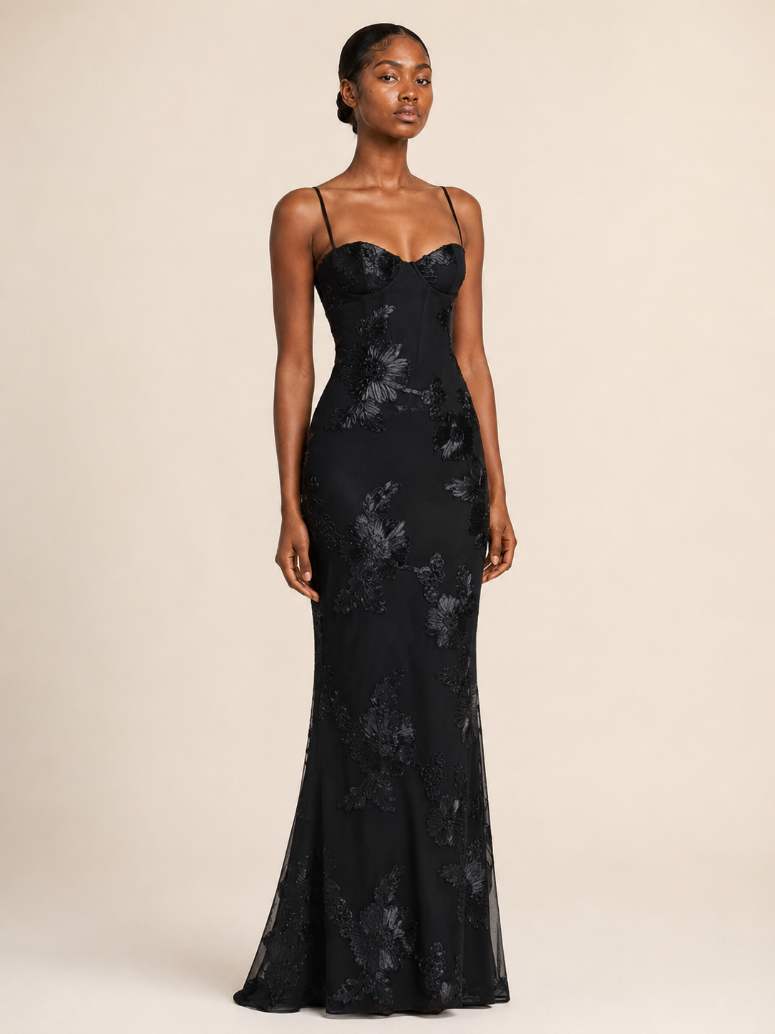 Aurora | Embroidered Open-Back Gown