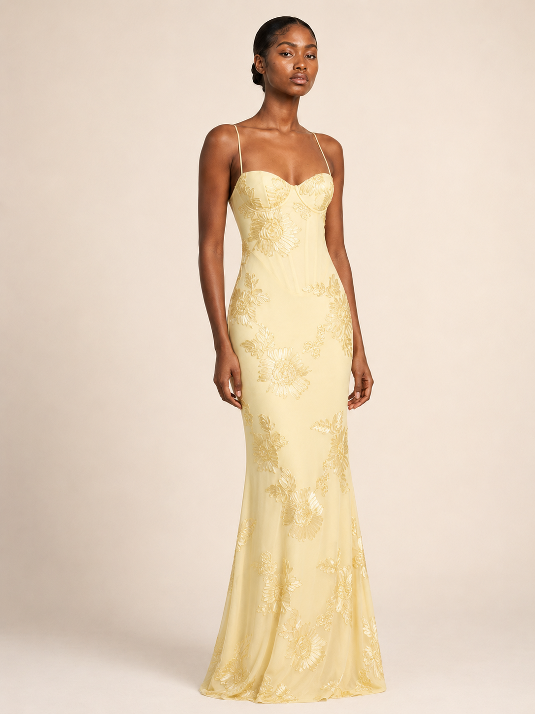 Aurora | Embroidered Open-Back Gown