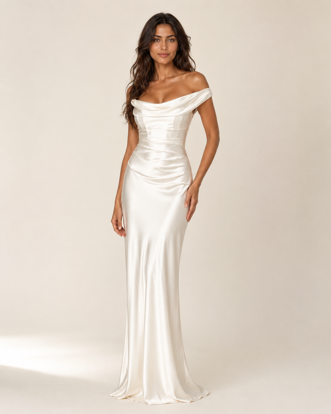 Cora | Satin Cowl Sheath Dress
