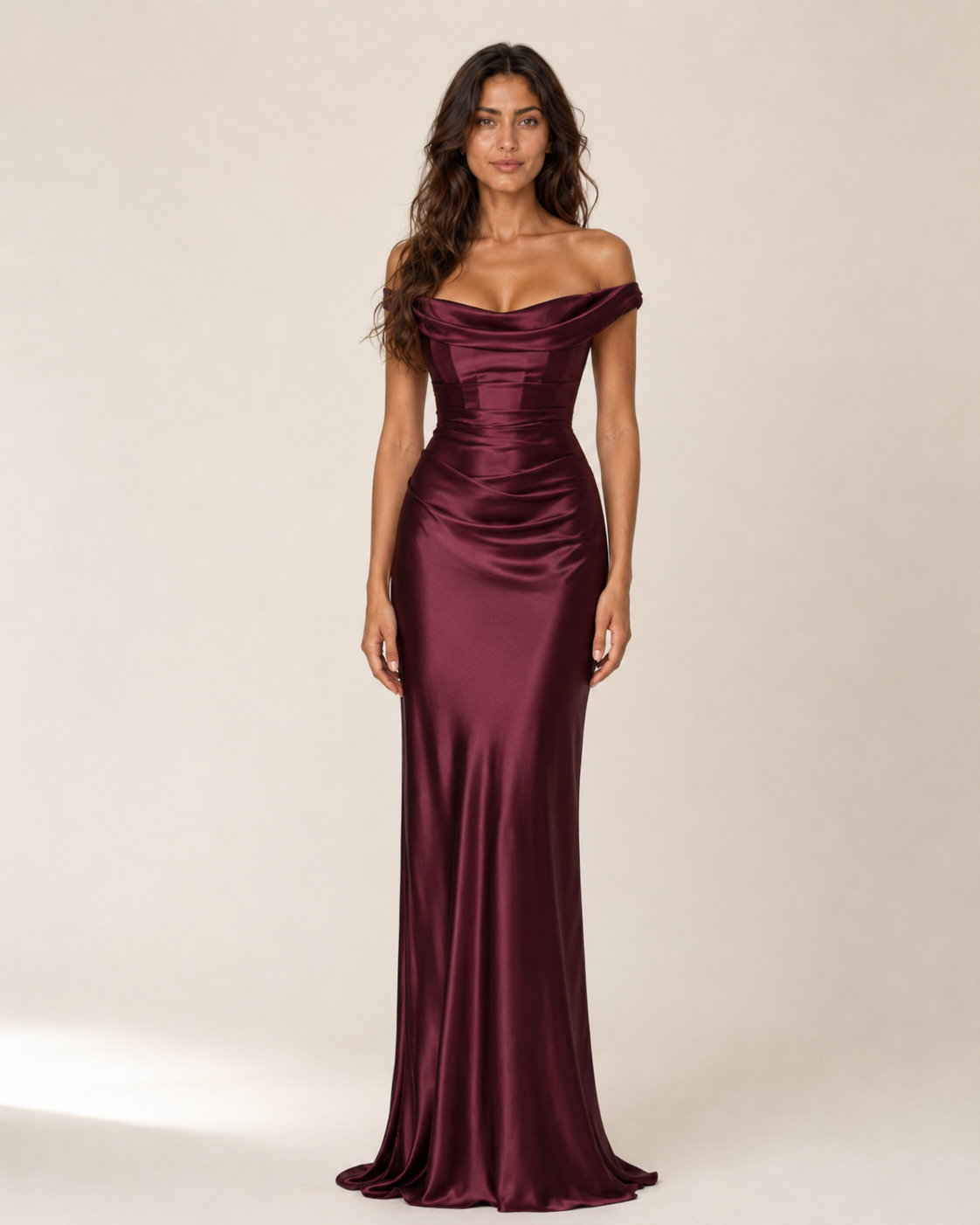 Cora | Satin Cowl Sheath Dress