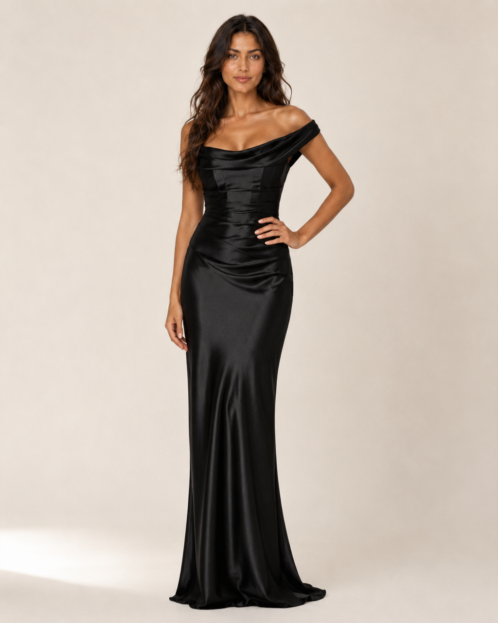 Cora | Satin Cowl Sheath Dress