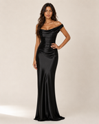 Cora | Satin Cowl Sheath Dress