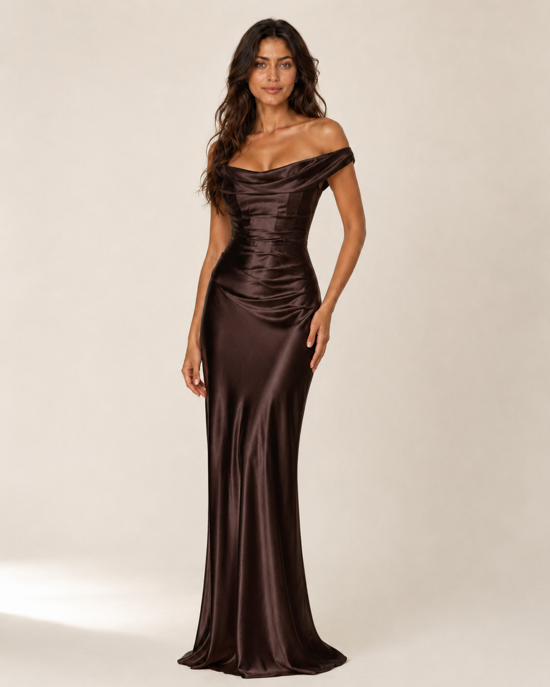 Cora | Satin Cowl Sheath Dress