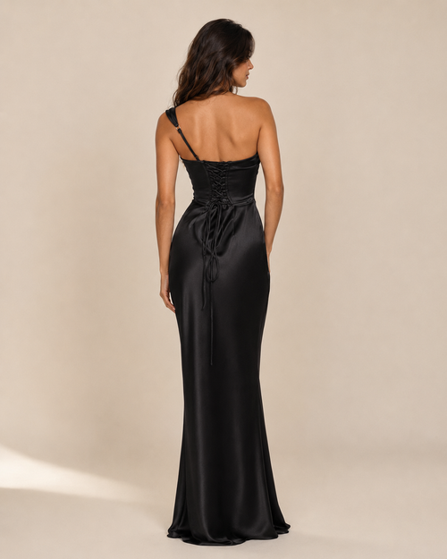 Cora | Satin Cowl Sheath Dress