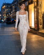 Lana | Square-Neck Lace Bodycon Dress