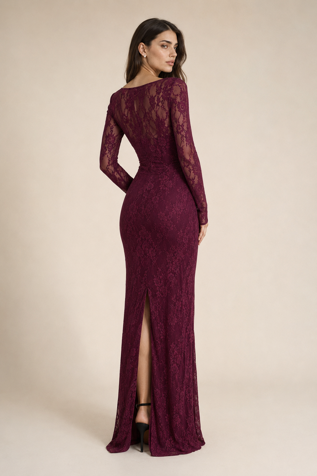 Lana | Square-Neck Lace Bodycon Dress