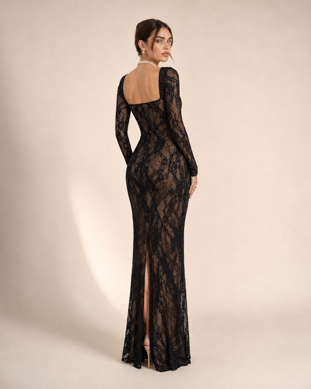 Lana | Square-Neck Lace Bodycon Dress