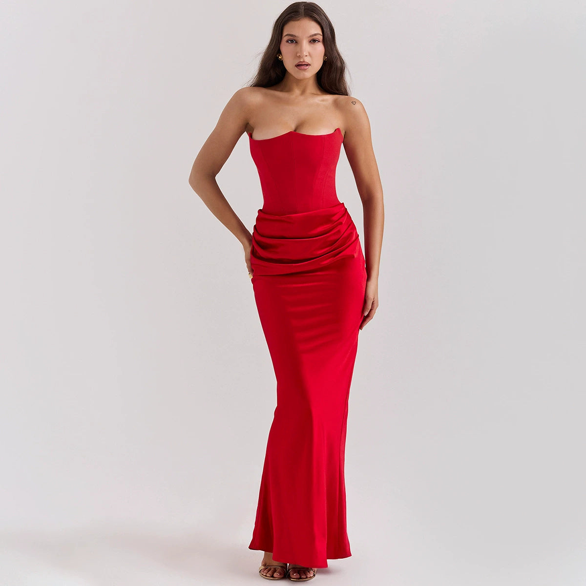 Valentina strapless corset-back satin gown – Belle Marisol occasion dress, view 16