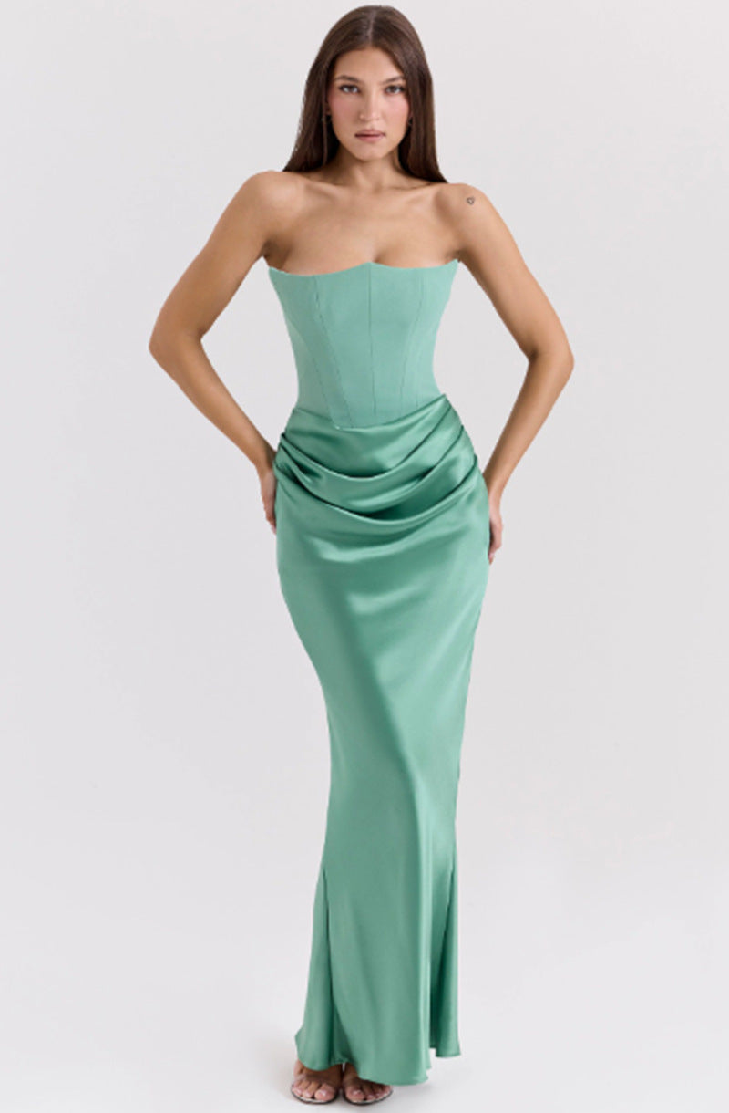 Valentina strapless corset-back satin gown – Belle Marisol occasion dress, view 32